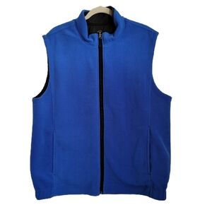 Jack Nicklaus Vest L Large Blue Reversible Zip Up